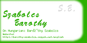 szabolcs barothy business card